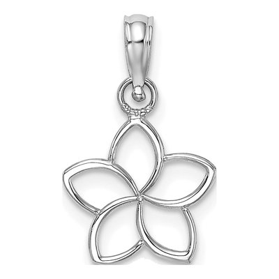 14K White Gold Plumeria Flower Pendant – view 5