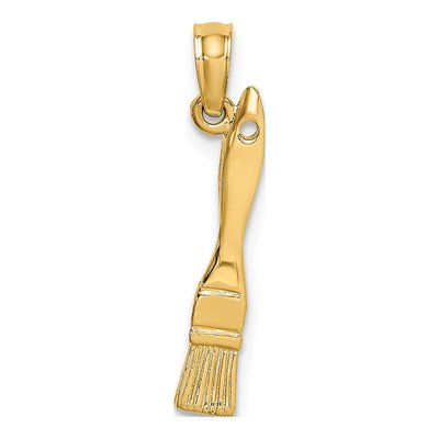 14K Yellow Gold 3-D Paint Brush Charm
