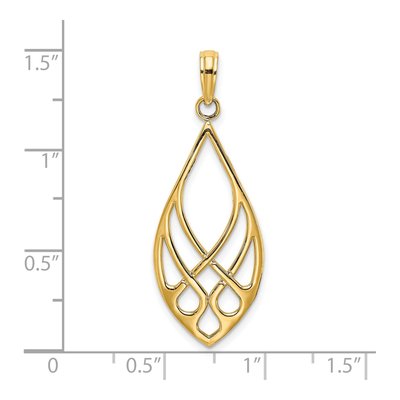 14K Yellow Gold Celtic Knot Teardrop Charm – view 4