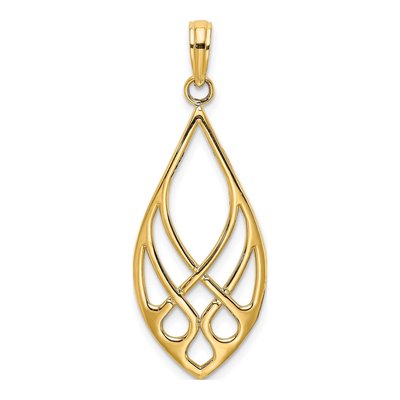 14K Yellow Gold Celtic Knot Teardrop Charm