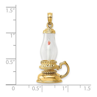 14K Yellow Gold 3D Glass Lantern Charm – view 4