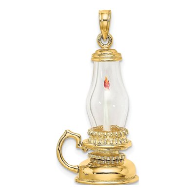 14K Yellow Gold 3D Glass Lantern Charm – view 5
