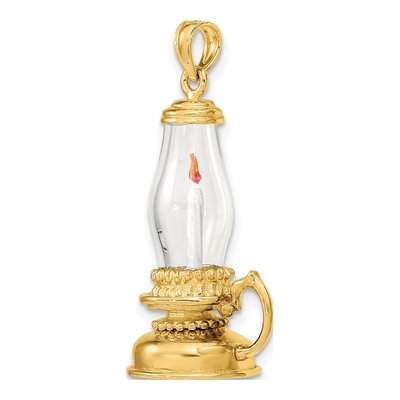 14K Yellow Gold 3D Glass Lantern Charm – view 6