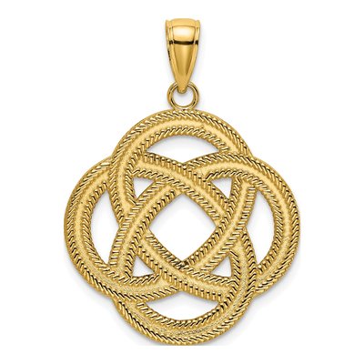14K Yellow Gold Large Celtic Eternity Knot Charm