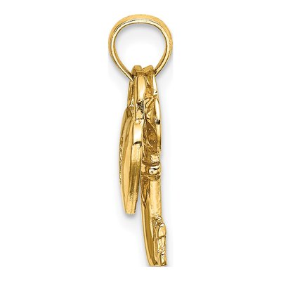 14K Yellow Gold Heart Lock Key Pendant – view 3