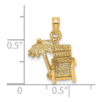 14K Yellow Gold Beach Chair Pendant – view 4