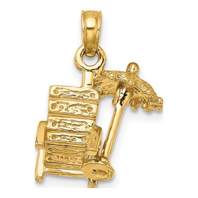 14K Yellow Gold Beach Chair Pendant – view 5
