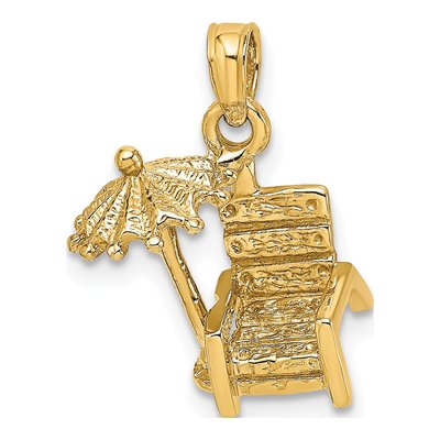14K Yellow Gold Beach Chair Pendant – view 6
