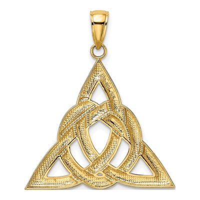 14K Yellow Gold Large Celtic Trinity Knot Charm – view 5