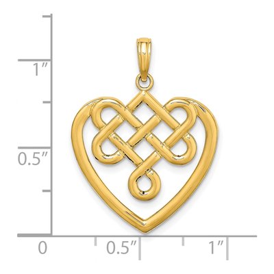 14K Yellow Gold Celtic Knot Heart Pendant – view 4