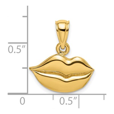 14K Yellow Gold Lips Pendant – view 4