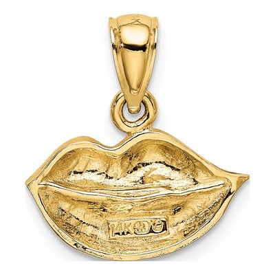 14K Yellow Gold Lips Pendant – view 5