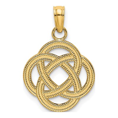 14K Yellow Gold Small Celtic Eternity Knot Charm