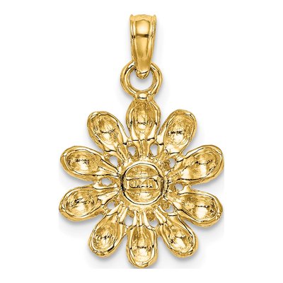 14K Yellow Gold Sunflower Pendant – view 4
