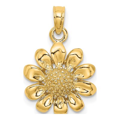 14K Yellow Gold Sunflower Pendant