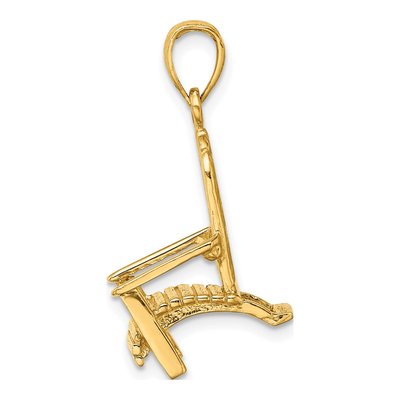 14K Yellow Gold 3-D Beach Chair Pendant – view 3