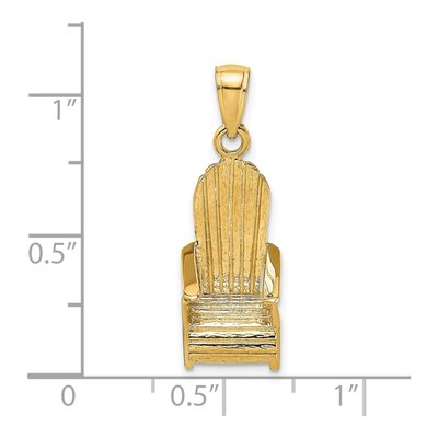 14K Yellow Gold 3-D Beach Chair Pendant – view 4