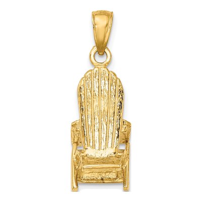 14K Yellow Gold 3-D Beach Chair Pendant – view 5