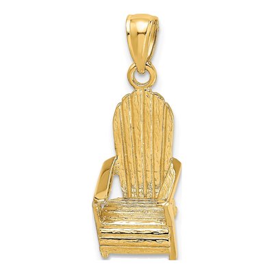 14K Yellow Gold 3-D Beach Chair Pendant – view 6