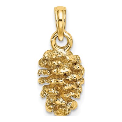 14K Yellow Gold 3-D Pinecone Pendant – view 4