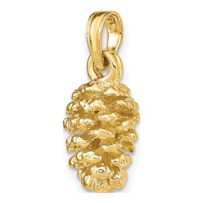 14K Yellow Gold 3-D Pinecone Pendant – view 5