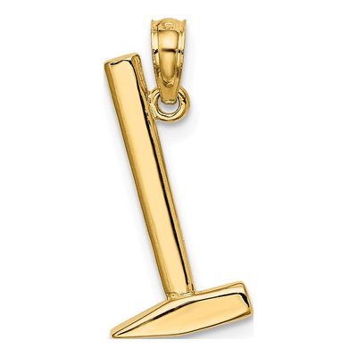 14K Yellow Gold 3D Hammer Pendant – view 5