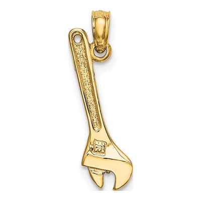 14K Yellow Gold 3D Wrench Pendant – view 5