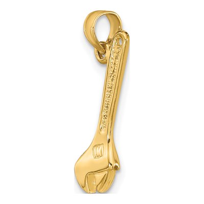 14K Yellow Gold 3D Wrench Pendant – view 6