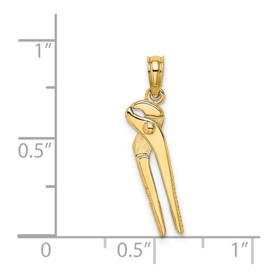 14K Yellow Gold 3D Moveable Pliers Charm – view 4