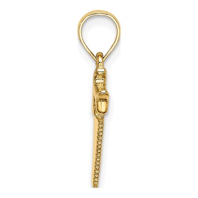 14K Yellow Gold 3D Saw Pendant – view 3
