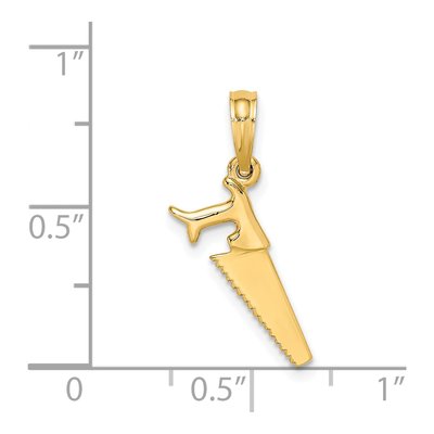 14K Yellow Gold 3D Saw Pendant – view 4