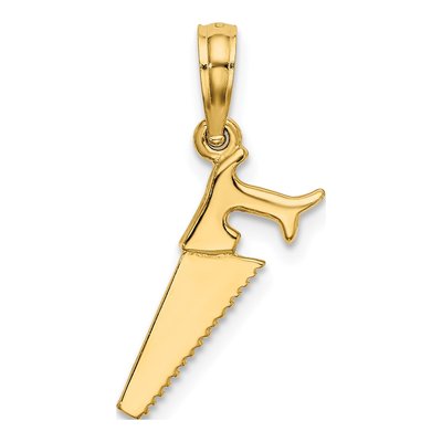 14K Yellow Gold 3D Saw Pendant – view 5