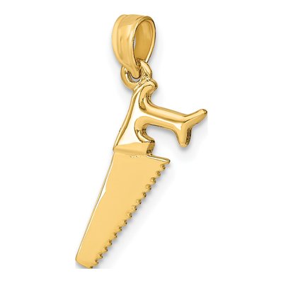14K Yellow Gold 3D Saw Pendant – view 6