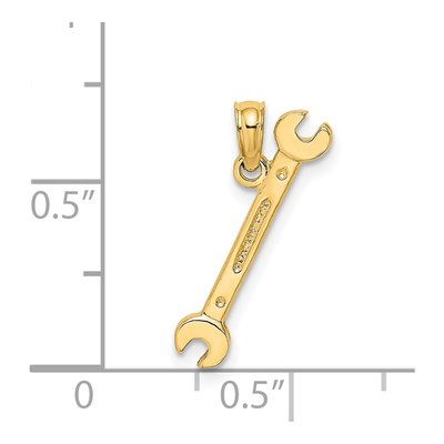 14K Yellow Gold 3D Wrench Pendant – view 4