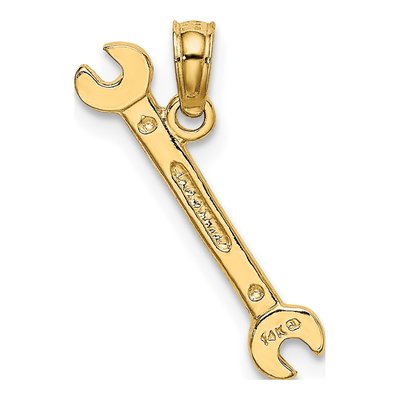 14K Yellow Gold 3D Wrench Pendant – view 5