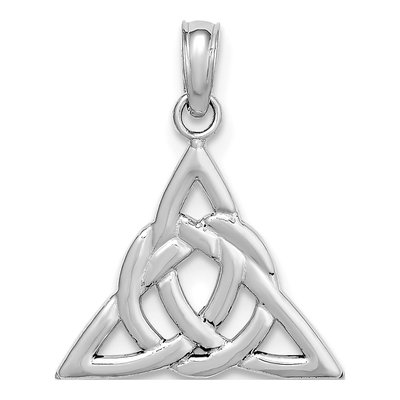 14K White Gold Celtic Trinity Knot Pendant