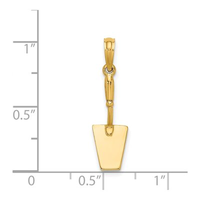 14K Yellow Gold 3D Concrete Tool Spatula Charm – view 4