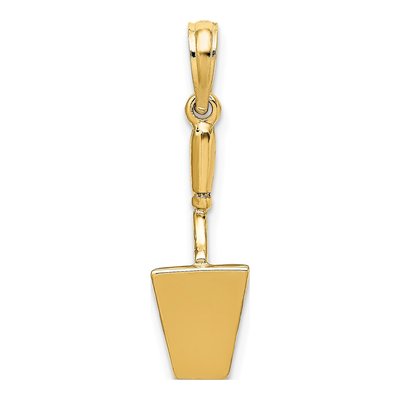 14K Yellow Gold 3D Concrete Tool Spatula Charm – view 5