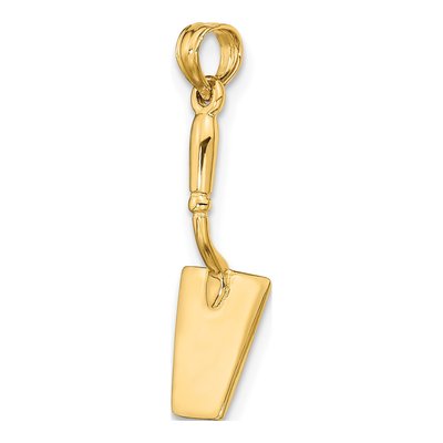 14K Yellow Gold 3D Concrete Tool Spatula Charm – view 6
