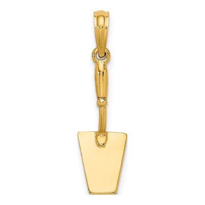 14K Yellow Gold 3D Concrete Tool Spatula Charm