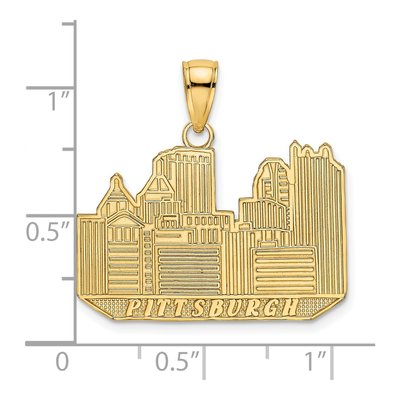 14K Yellow Gold Pittsburgh Skyline Charm – view 4