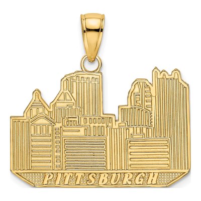 14K Yellow Gold Pittsburgh Skyline Charm