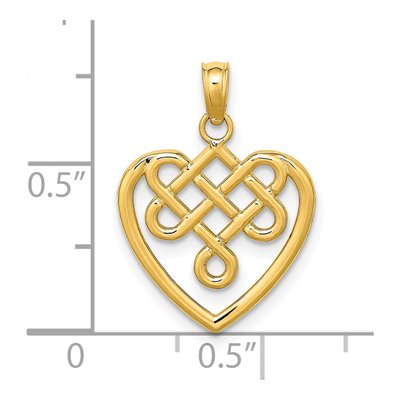14K Yellow Gold Celtic Knot Heart Charm – view 4