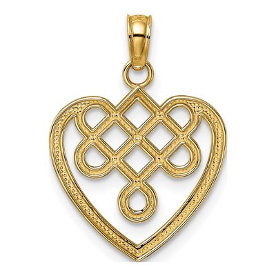 14K Yellow Gold Celtic Knot Heart Charm – view 5