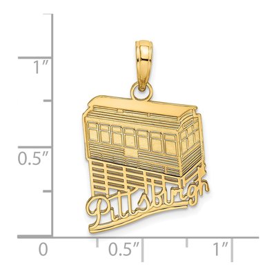 14K Yellow Gold Pittsburgh Incline Tram Charm – view 4