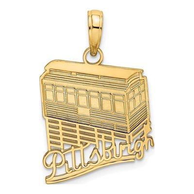 14K Yellow Gold Pittsburgh Incline Tram Charm