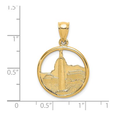 14K Yellow Gold Washington D.C Skyline Circle Charm – view 4
