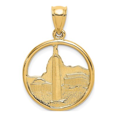 14K Yellow Gold Washington D.C Skyline Circle Charm