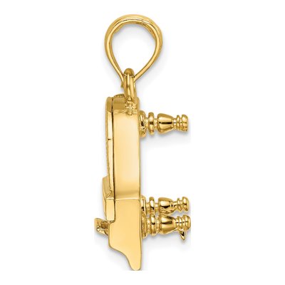 14K Yellow Gold 3-D Grand Piano Charm – view 3