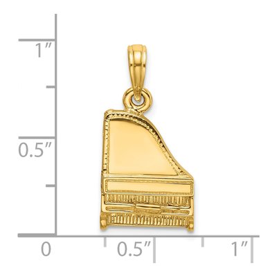 14K Yellow Gold 3-D Grand Piano Charm – view 4